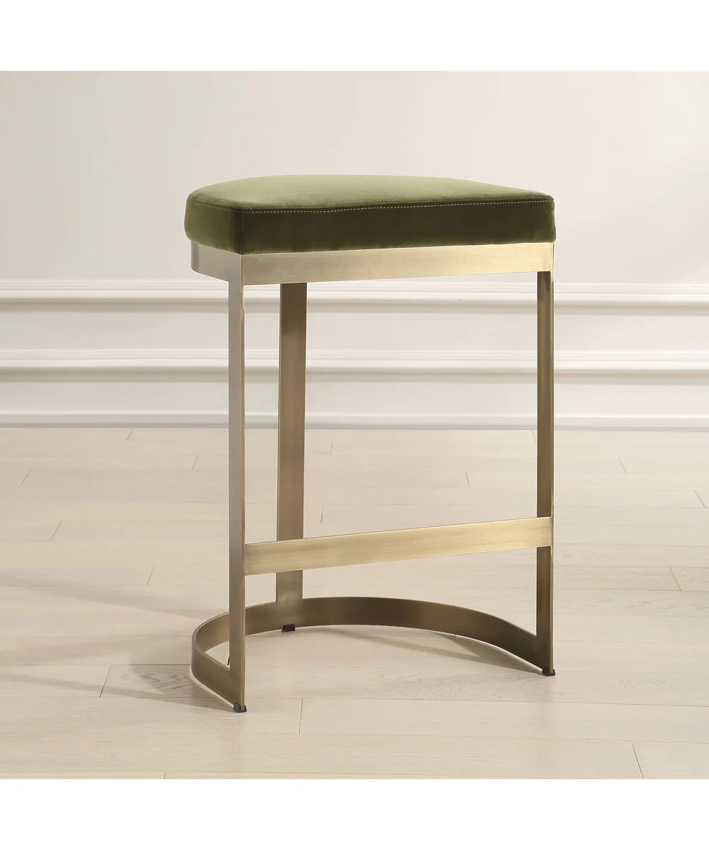 Ivanna Brass Moss Counter Stool - Image 2