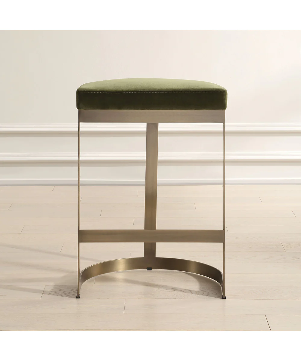 Ivanna Brass Moss Counter Stool - Image 3