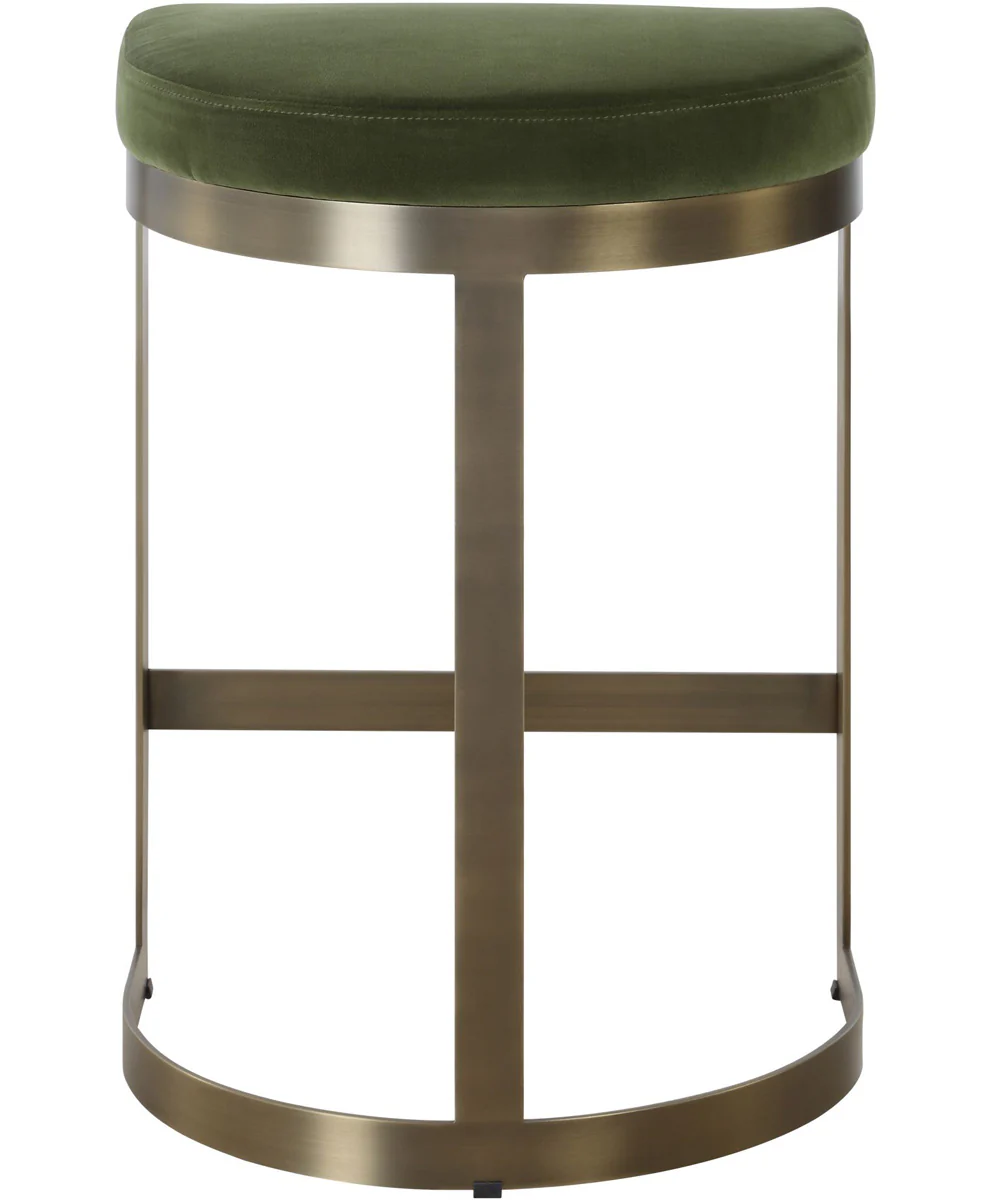 Ivanna Brass Moss Counter Stool - Image 7