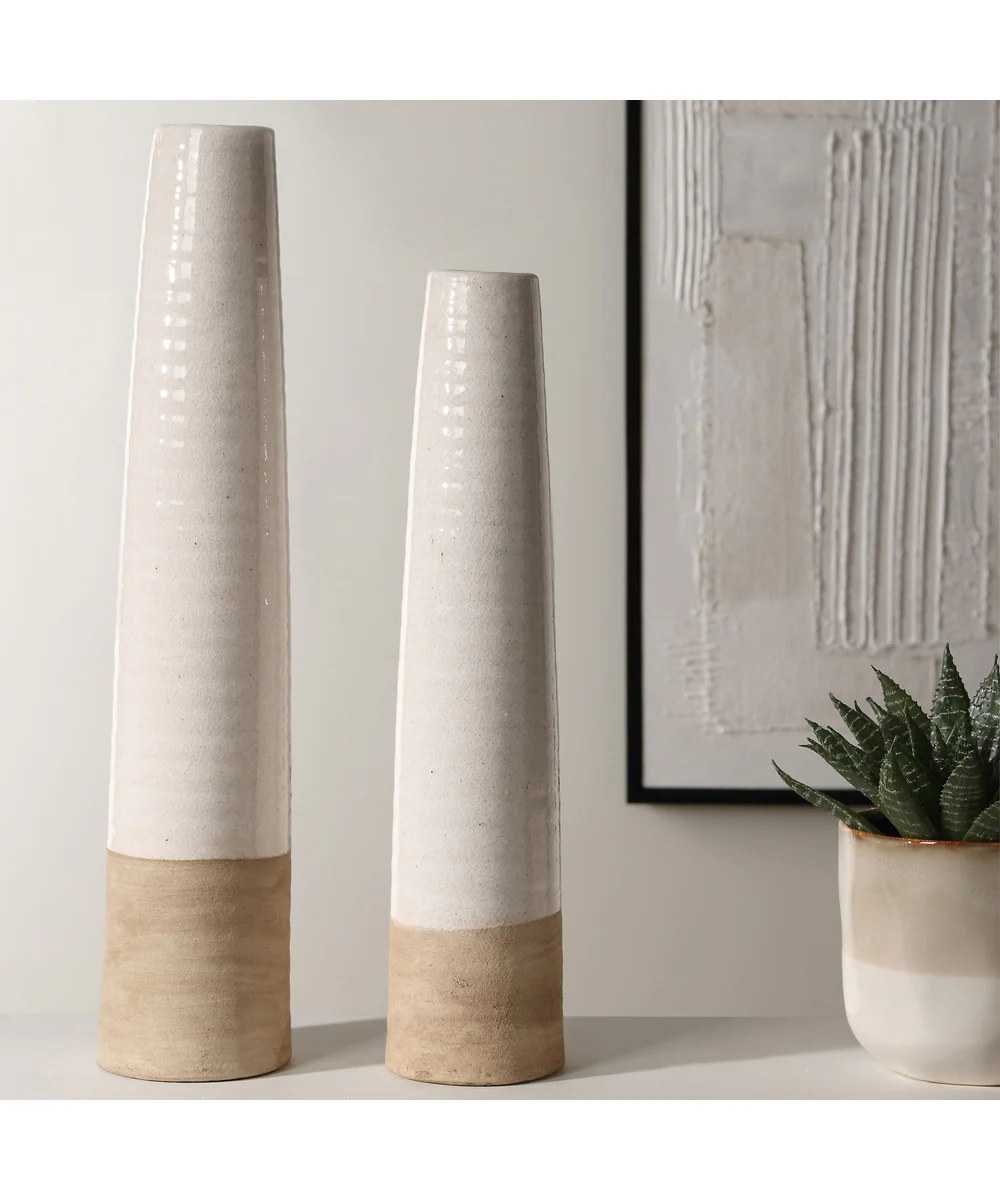 Ivory Sands Ceramic Vases, Set of 2 - Image 2