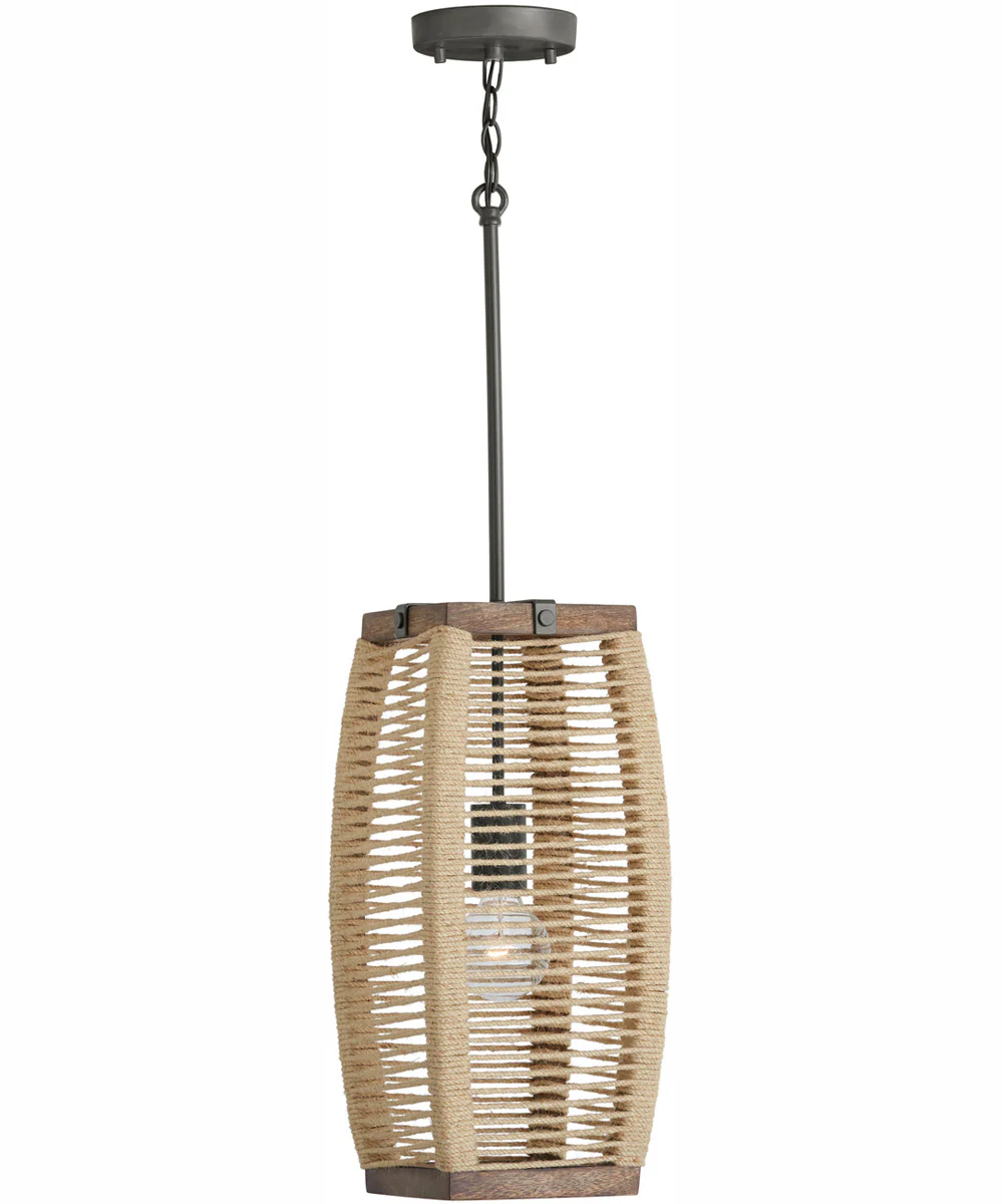Jacob 1-Light Pendant Grey Wash and Iron Silk - Image 3