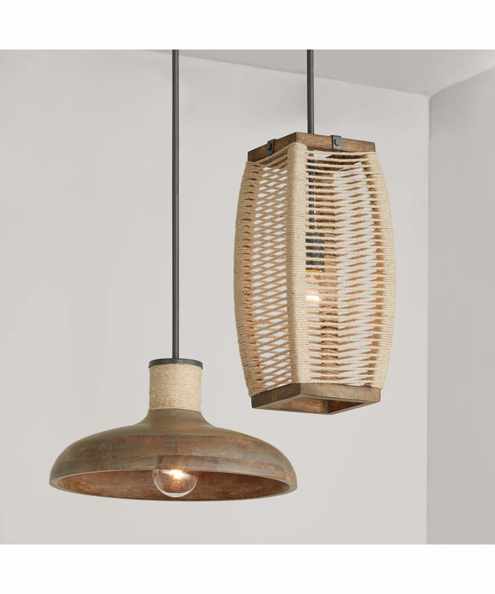 Jacob 1-Light Pendant Grey Wash and Iron Silk - Image 3