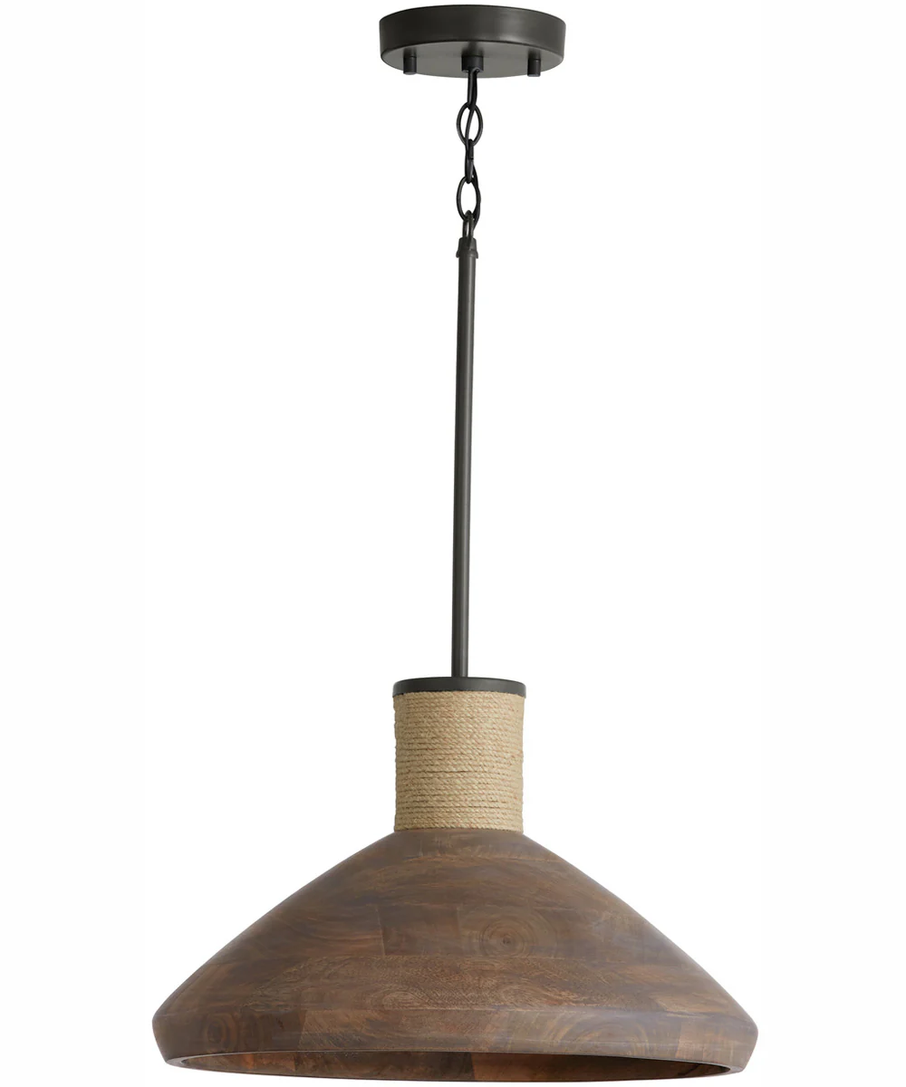 Jacob 1-Light Pendant Grey Wash and Iron Silk