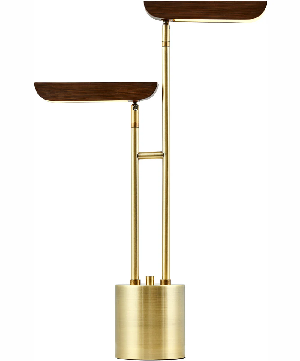 Jameson 1-Light Led 2-Light Table Lamp Walnut/Ab