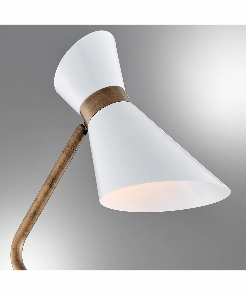 Jared 1-Light Floor Lamp Ab Finished/White/Metal Shade - Image 2