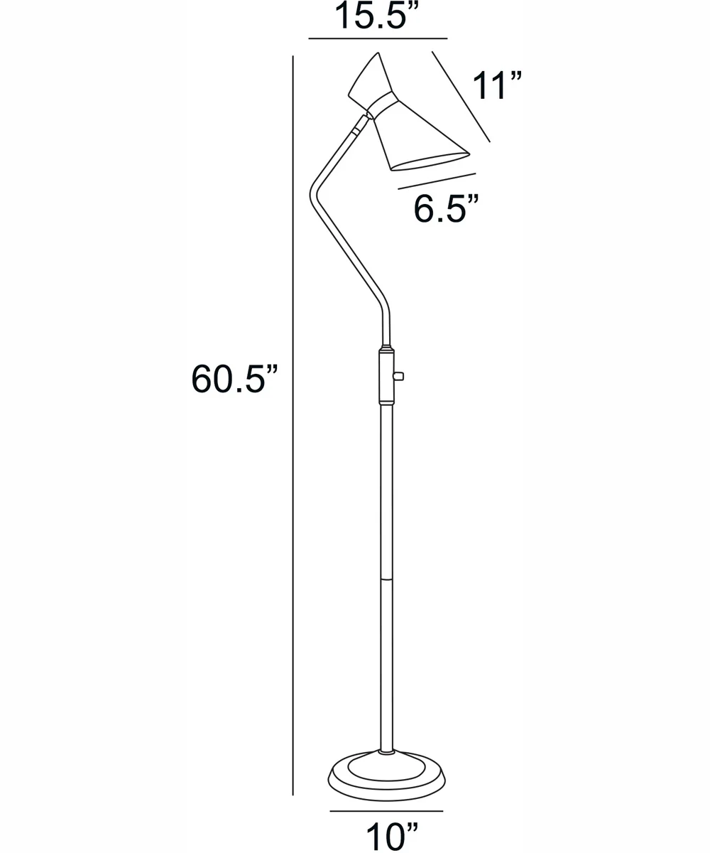 Jared 1-Light Floor Lamp Ab Finished/White/Metal Shade - Image 4
