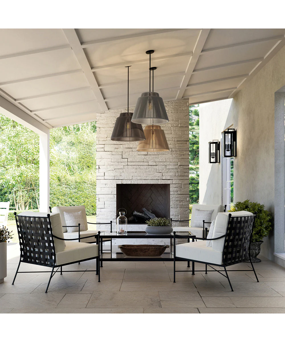 Jasper 1-Light Outdoor Hanging-Lantern Sienna and Black - Image 2