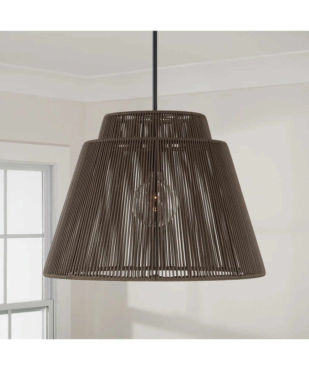 Jasper 1-Light Outdoor Hanging-Lantern Umber and Black - Image 2
