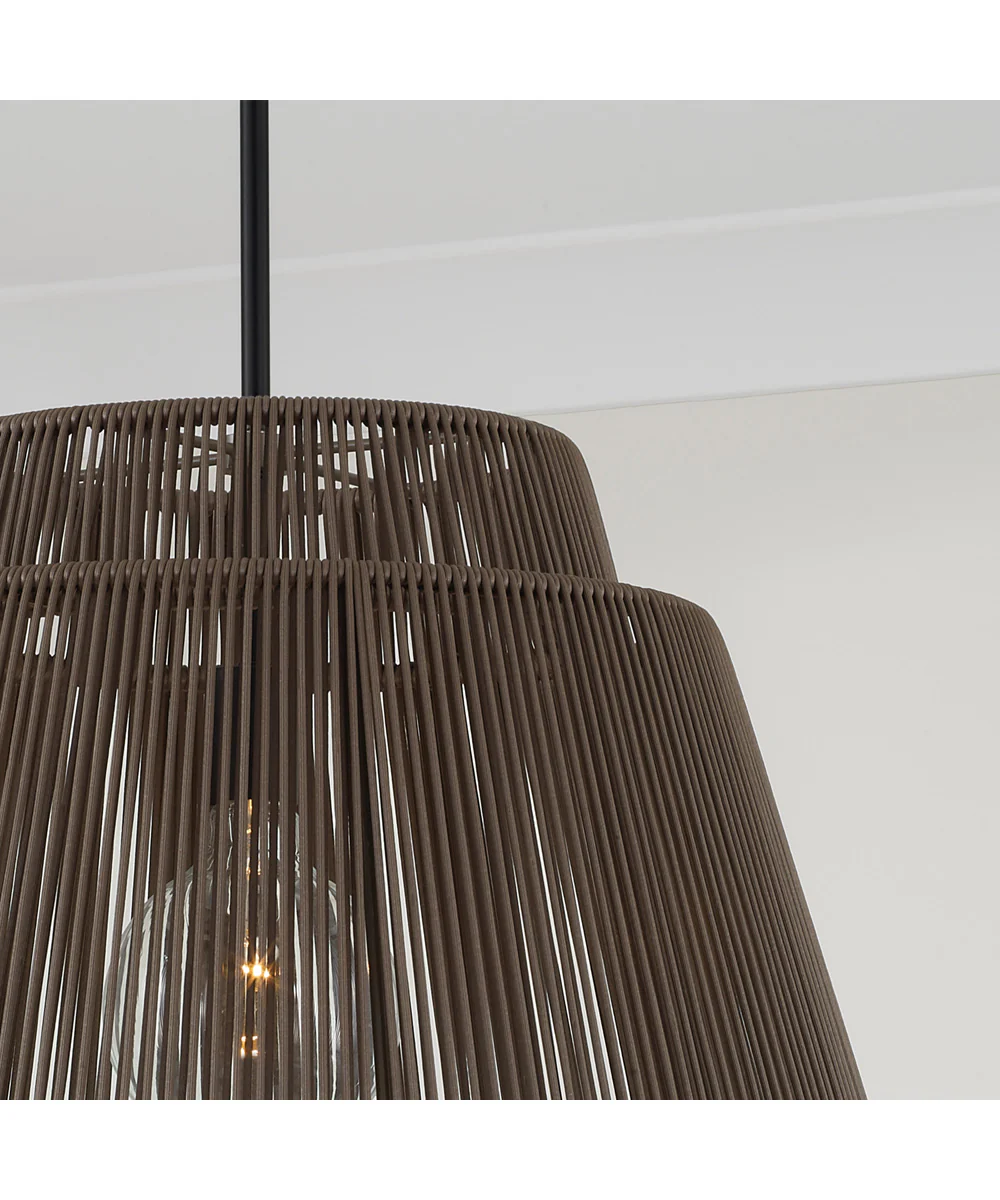 Jasper 1-Light Outdoor Hanging-Lantern Umber and Black - Image 3