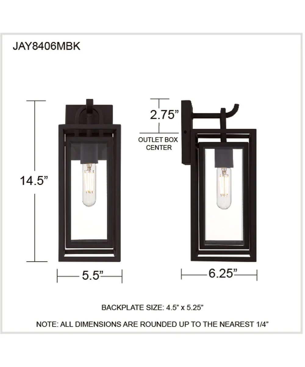 Jayce 1-light Outdoor Wall Light Matte Black - Image 4