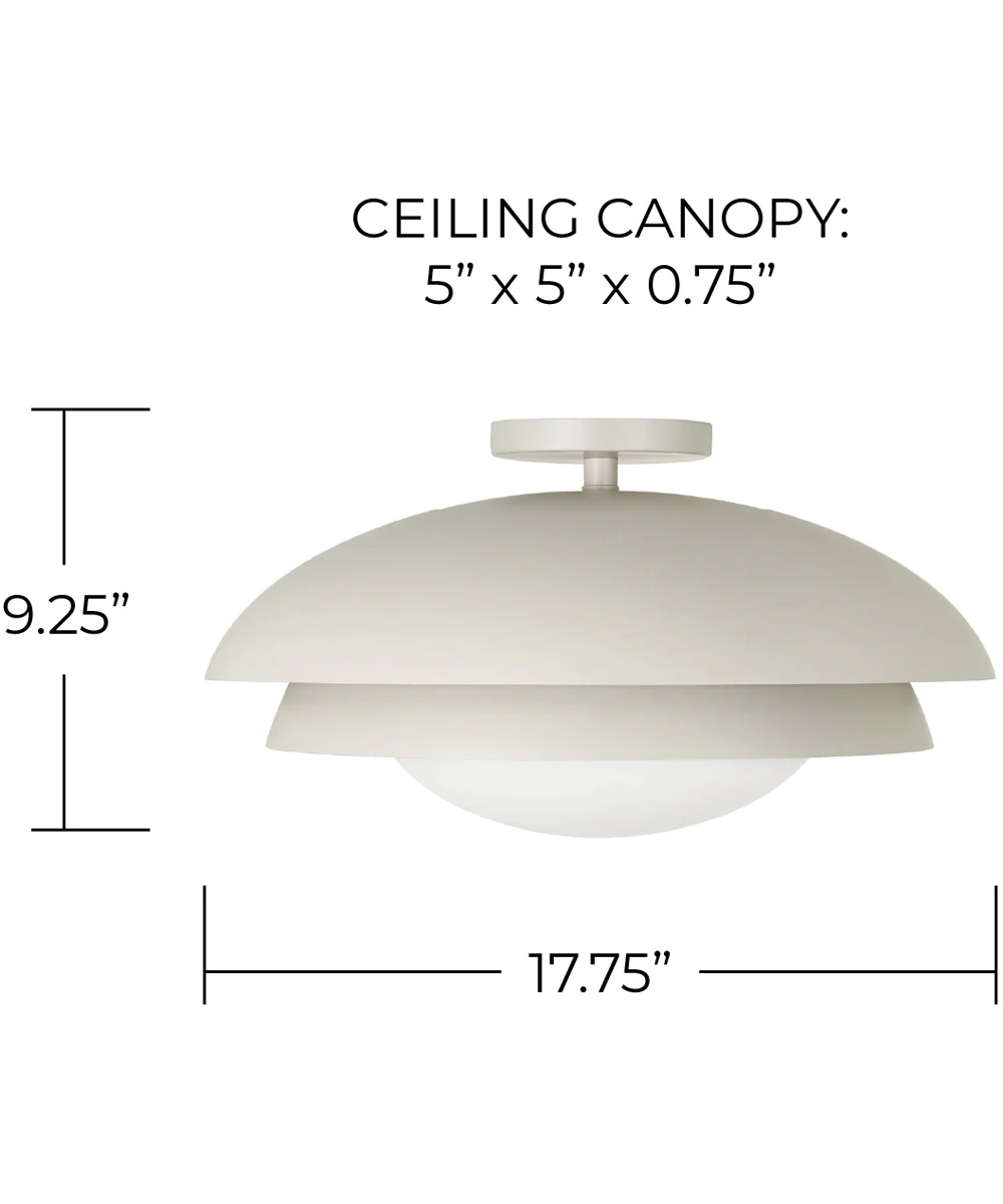 Jensen 1-Light Semi-Flush Taupe - Image 5
