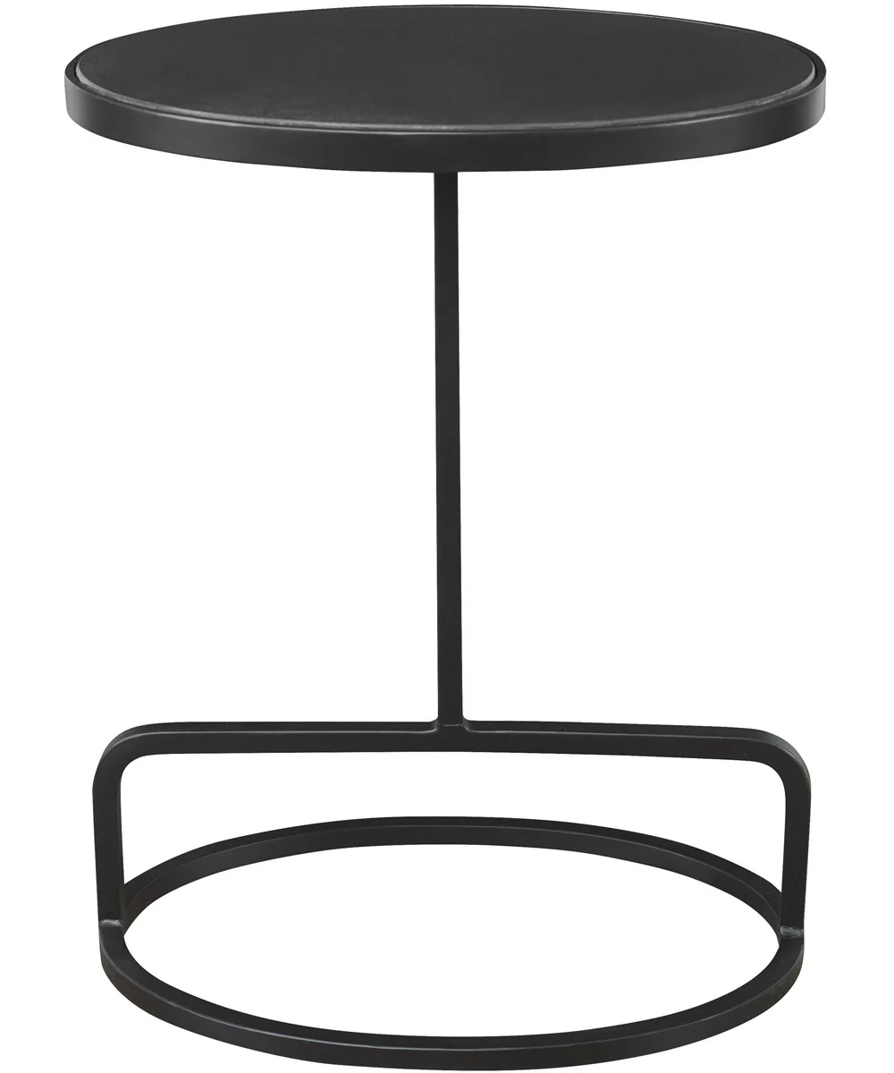 Jessenia Black Marble Accent Table - Image 2