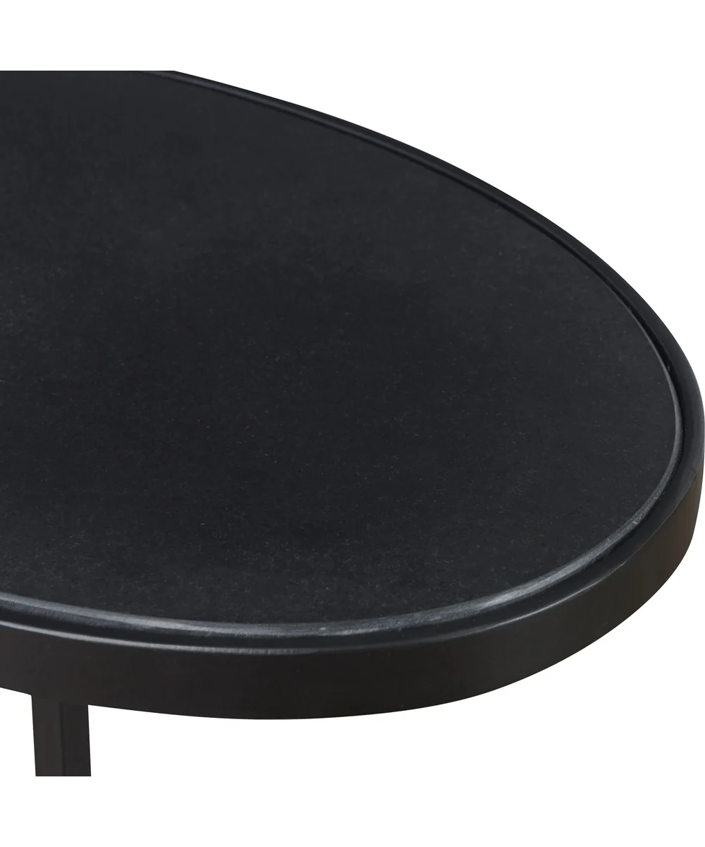 Jessenia Black Marble Accent Table - Image 3