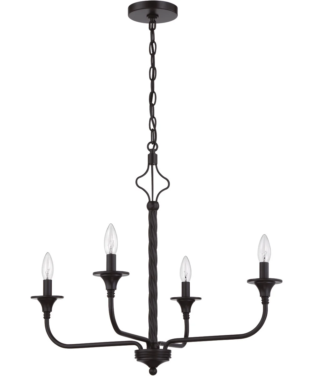 Jolenne 4-Light Chandelier Flat Black