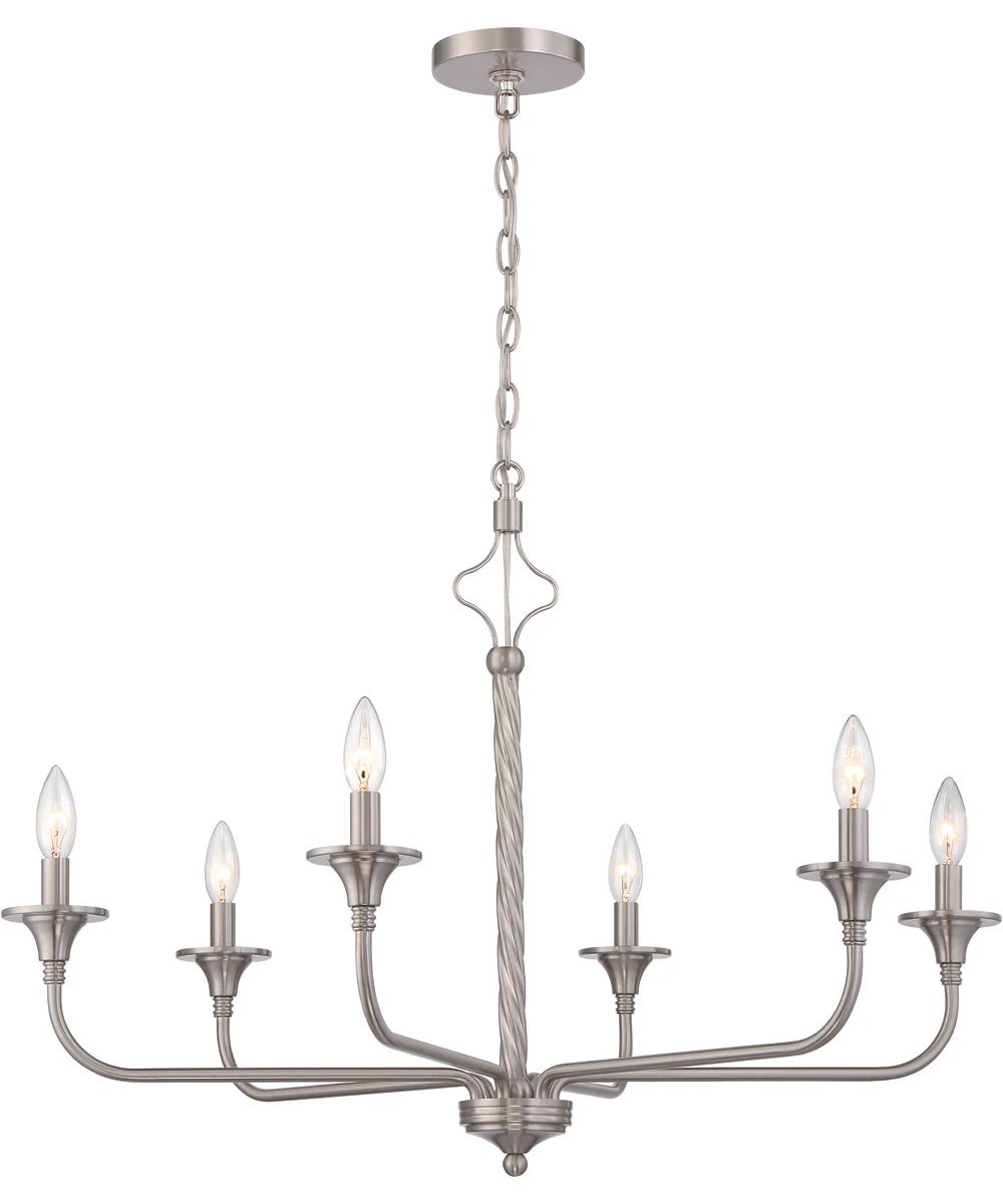 Jolenne 6-Light Chandelier Brushed Polished Nickel - Image 2