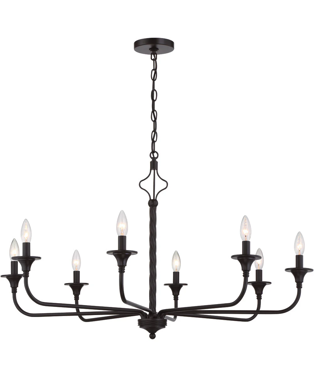 Jolenne 9-Light Chandelier Flat Black - Image 2