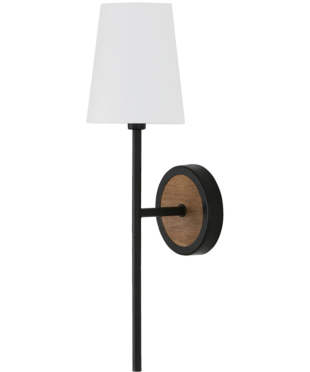 Jonah 1-Light Sconce Light Wood and Matte Black