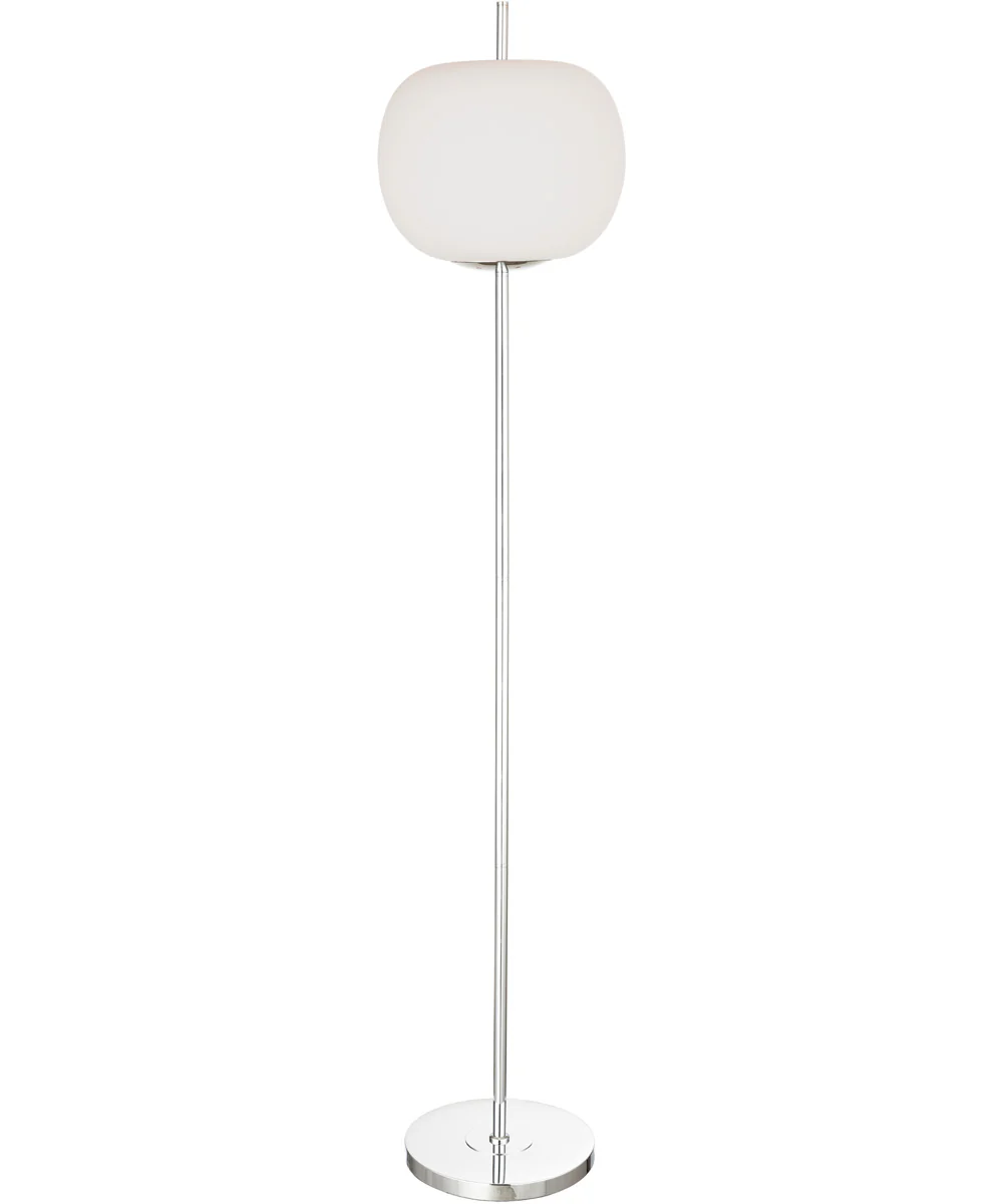 Jubilee 3-Light Led Floor Lamp Chrome/Frost Glass Shade