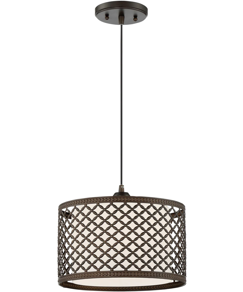 Jules 1-Light Pendant Laser Cut Metal Shade/Inner Glass Shade