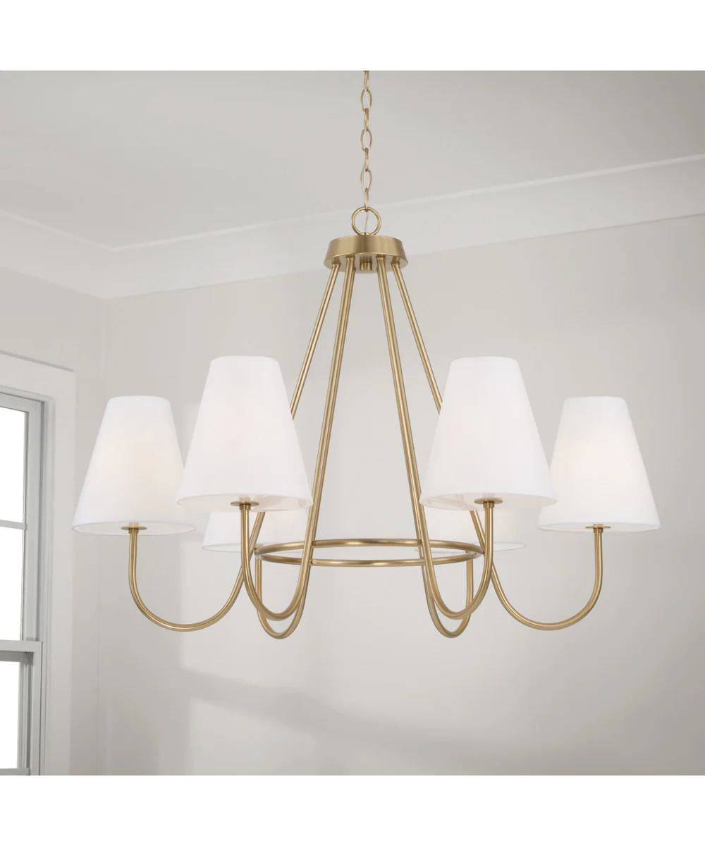 Julia 6-Light Chandelier Matte Brass - Image 3