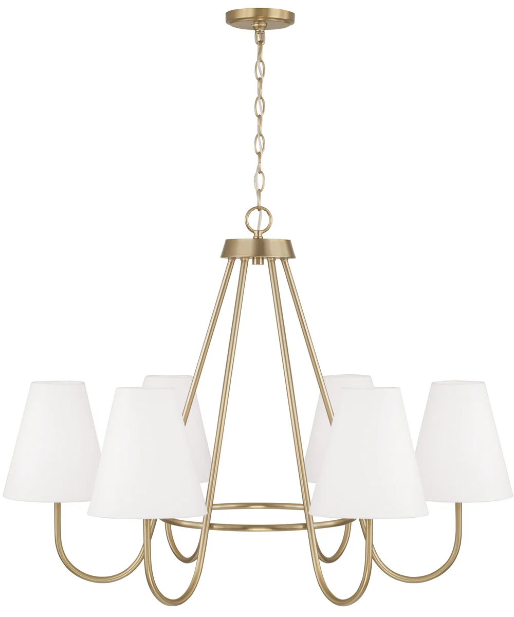 Julia 6-Light Chandelier Matte Brass - Image 4