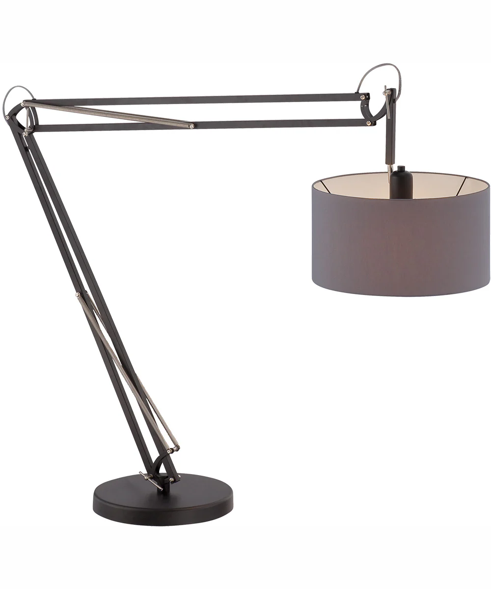 Kailano 1-Light Floor Lamp Black/Gray Fabric Shade - Image 2