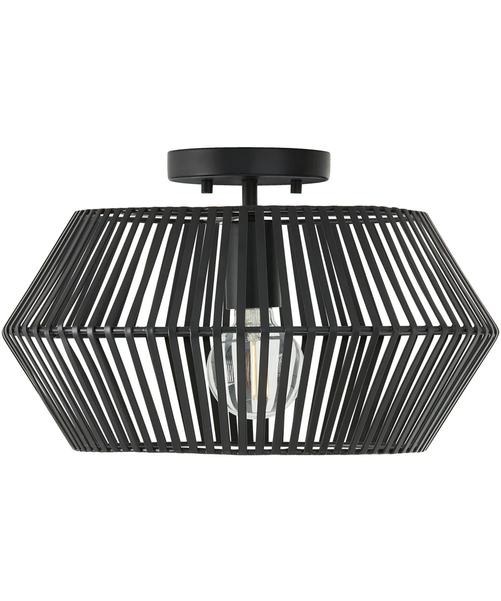 Kaiya 1-Light Semi-Flush Matte Black