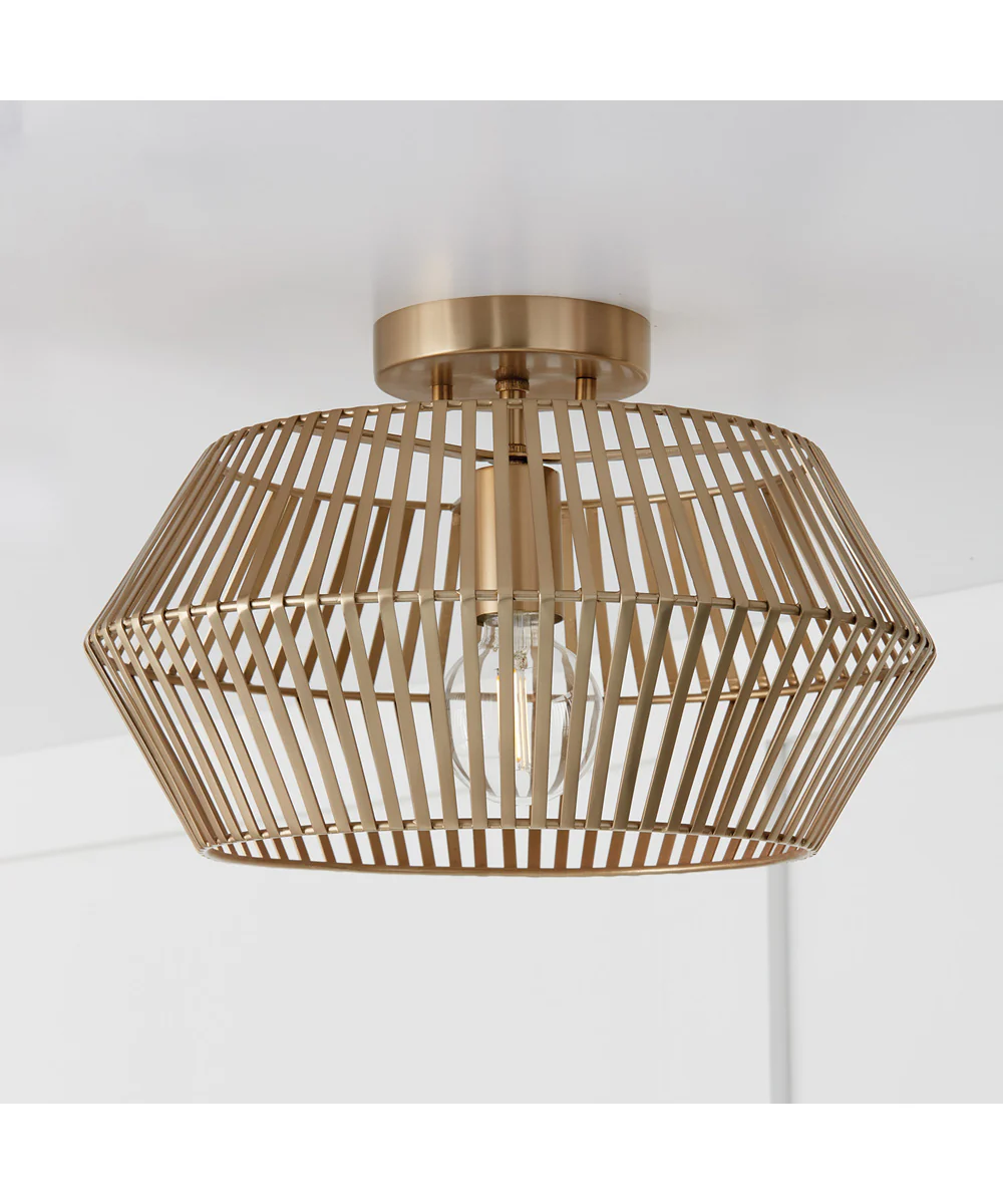 Kaiya 1-Light Semi-Flush Matte Brass - Image 2