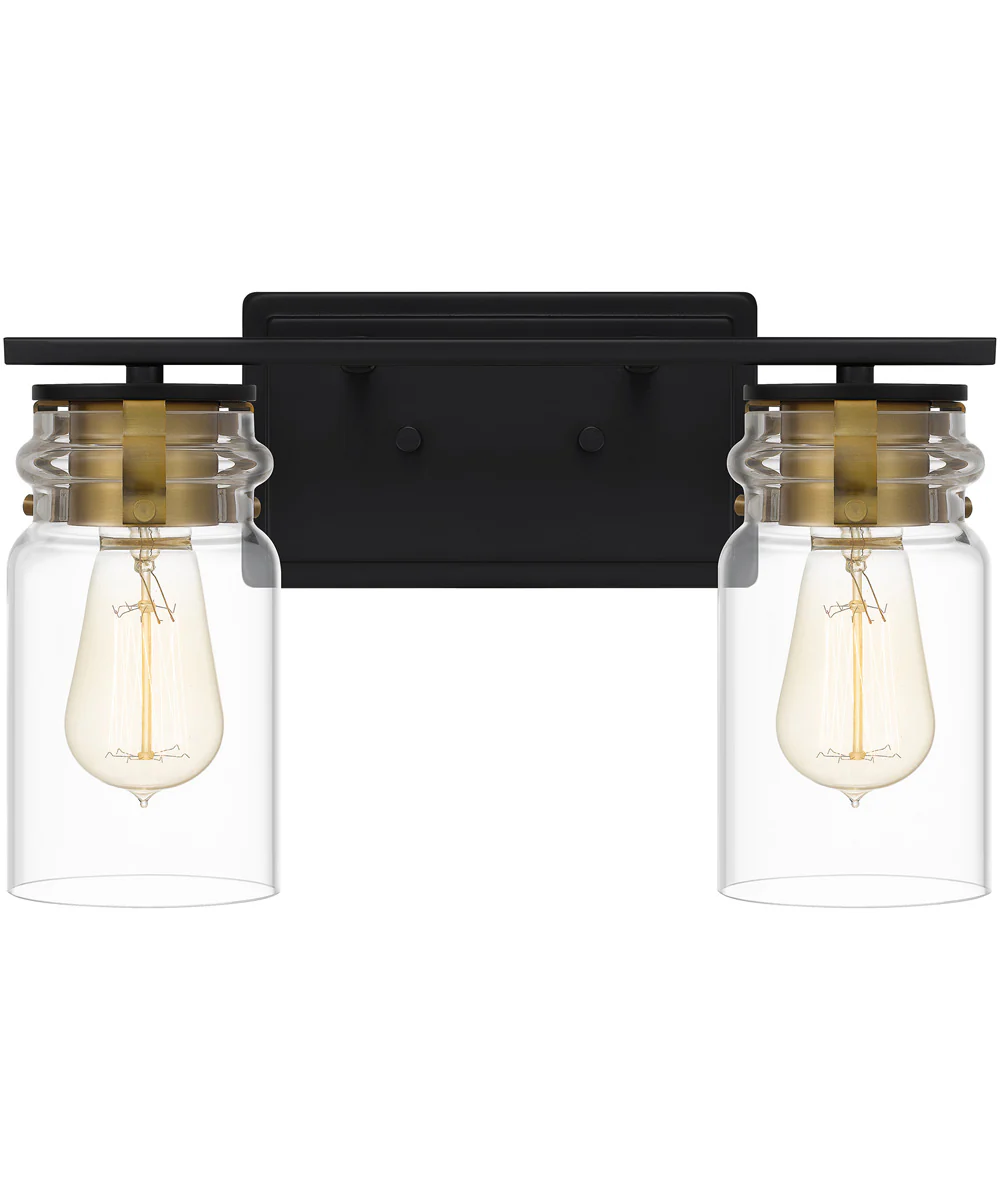 Keesey Medium 2-light Bath Light Matte Black - Image 2