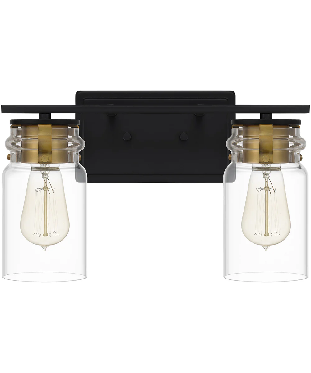 Keesey Medium 2-light Bath Light Matte Black - Image 3