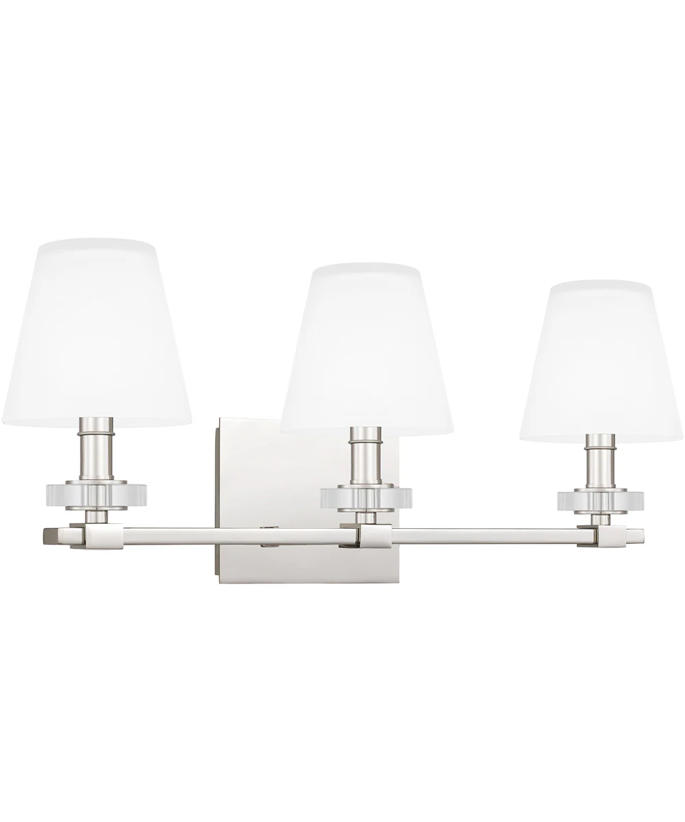 Kelsey Glen Large 3-light Bath Light Polished Nickel - Image 4