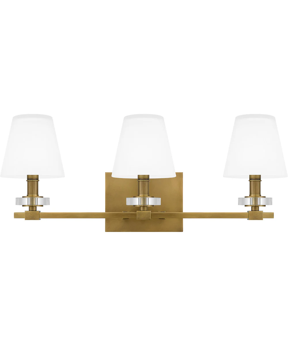 Kelsey Glen Large 3-light Bath Light Weathered Brass - Image 2