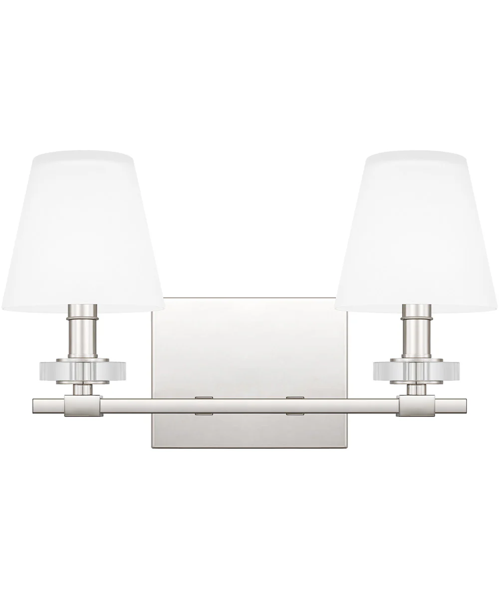 Kelsey Glen Medium 2-light Bath Light Polished Nickel - Image 2