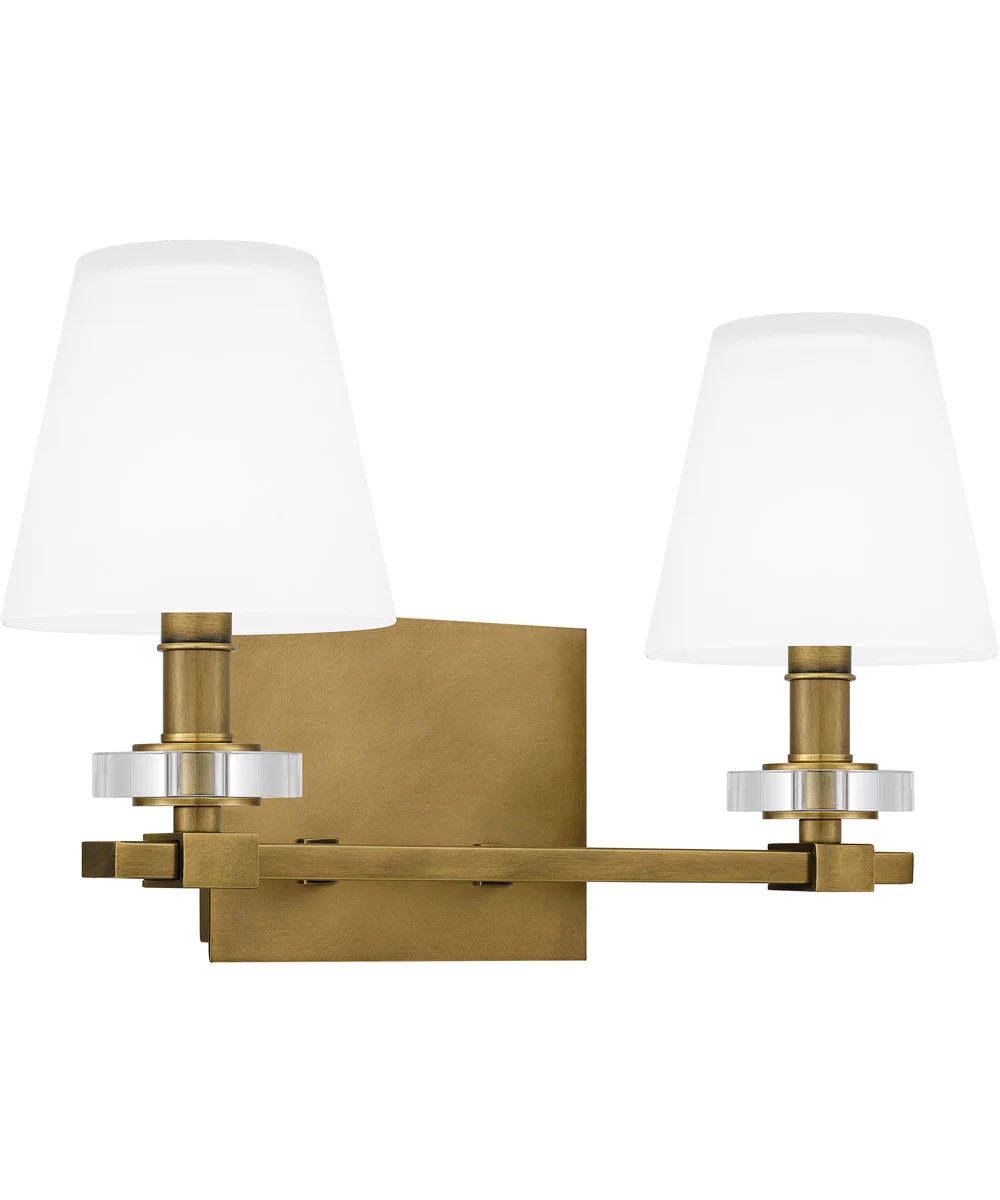 Kelsey Glen Medium 2-light Bath Light Weathered Brass - Image 4
