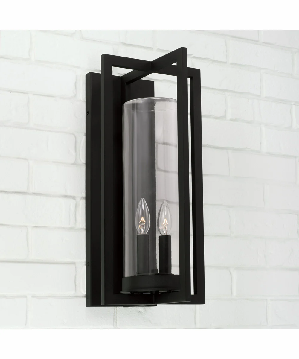 Kent 2-Light Outdoor Wall-Lantern Rain or Shine - Black - Image 2