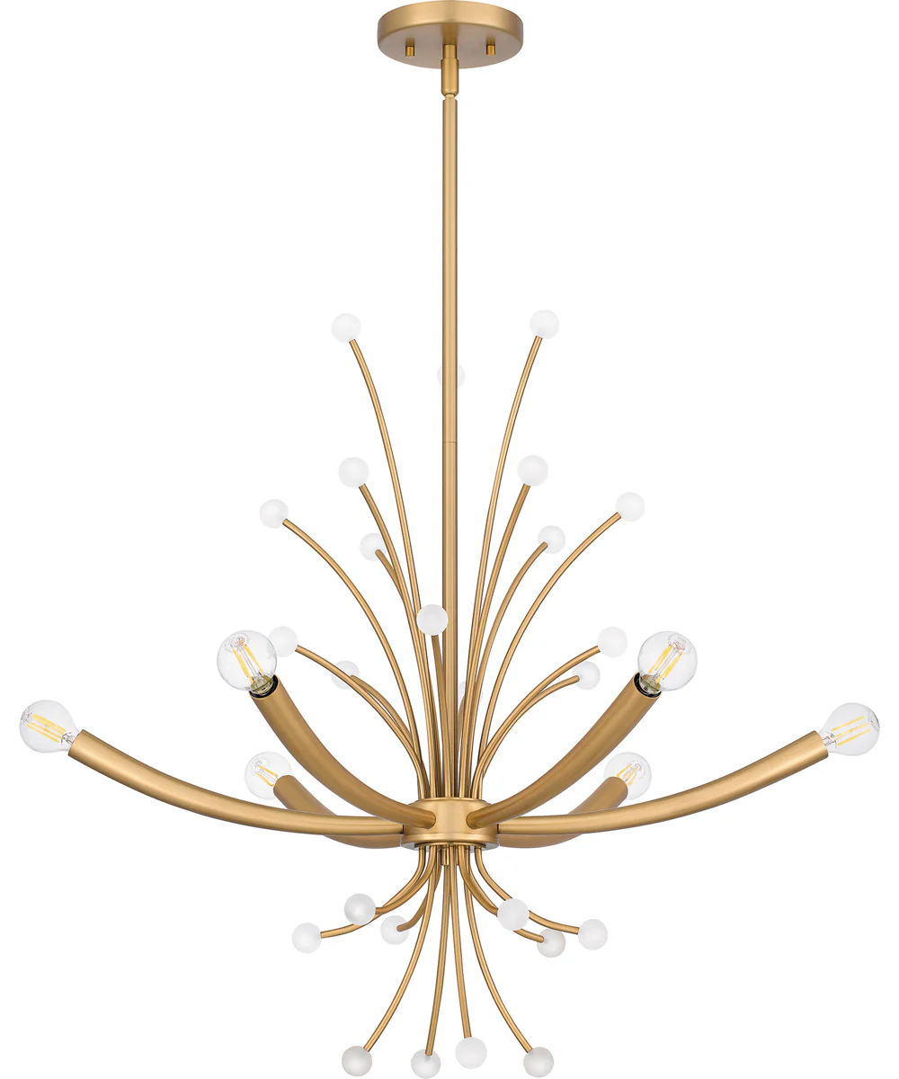 Kiera 6-light Chandelier Brushed Weathered Brass - Image 2