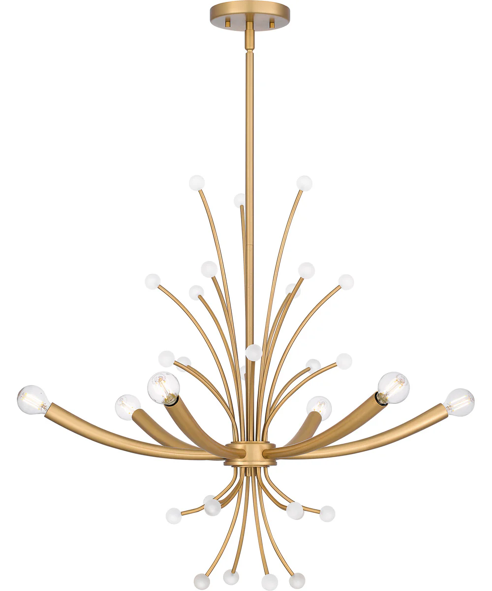 Kiera 6-light Chandelier Brushed Weathered Brass - Image 3