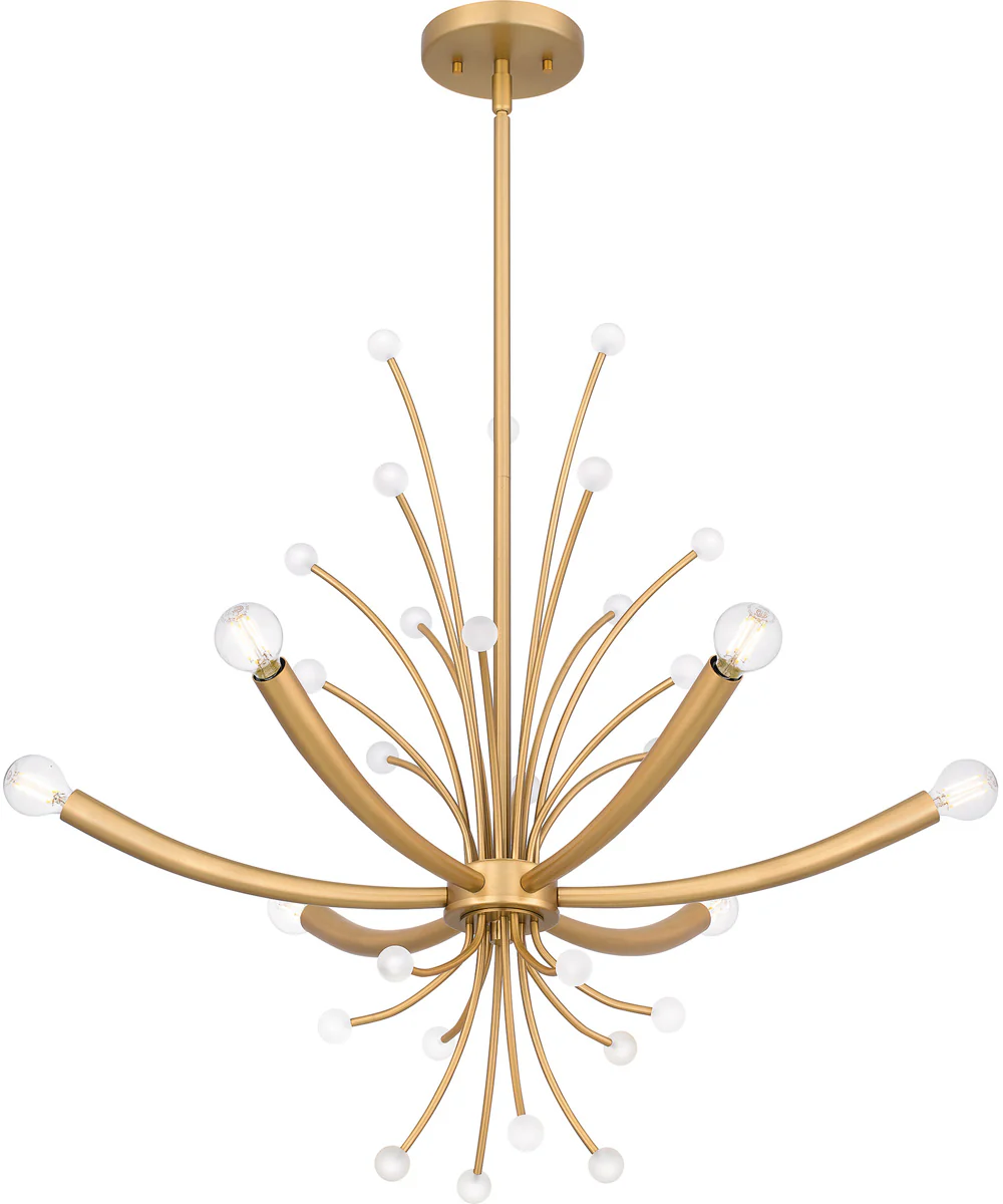 Kiera 6-light Chandelier Brushed Weathered Brass - Image 4