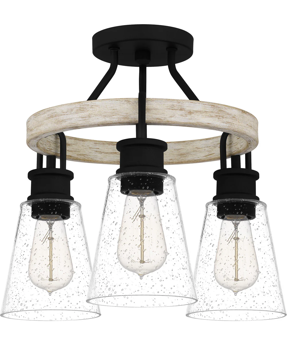Kingsbridge 3-light Semi Flush Mount Earth Black - Image 3