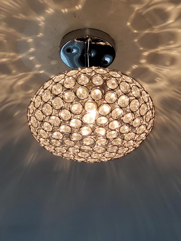 Krystal Ice 9"W 1-Light Semi-Flush Light Fixture by Kichler Chrome Glass Finish - Image 2