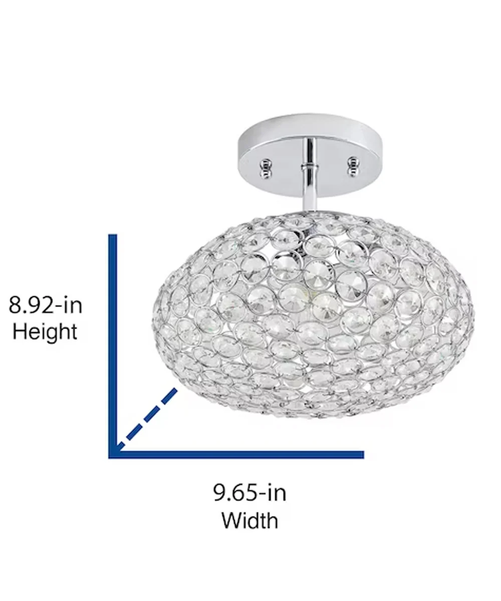 Krystal Ice 9"W 1-Light Semi-Flush Light Fixture by Kichler Chrome Glass Finish - Image 3