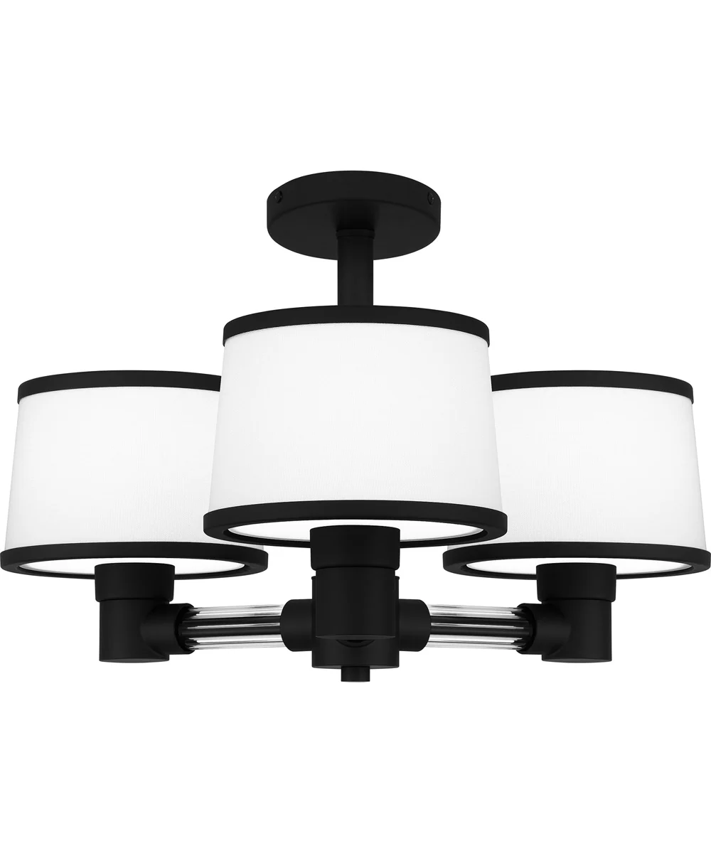 Kylen Extra Large 3-light Semi Flush Mount Matte Black - Image 3