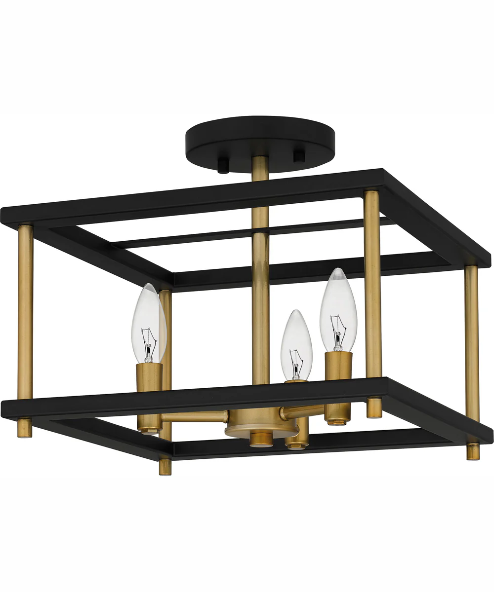 Kynwyd Medium 3-light Semi Flush Mount Matte Black - Image 3