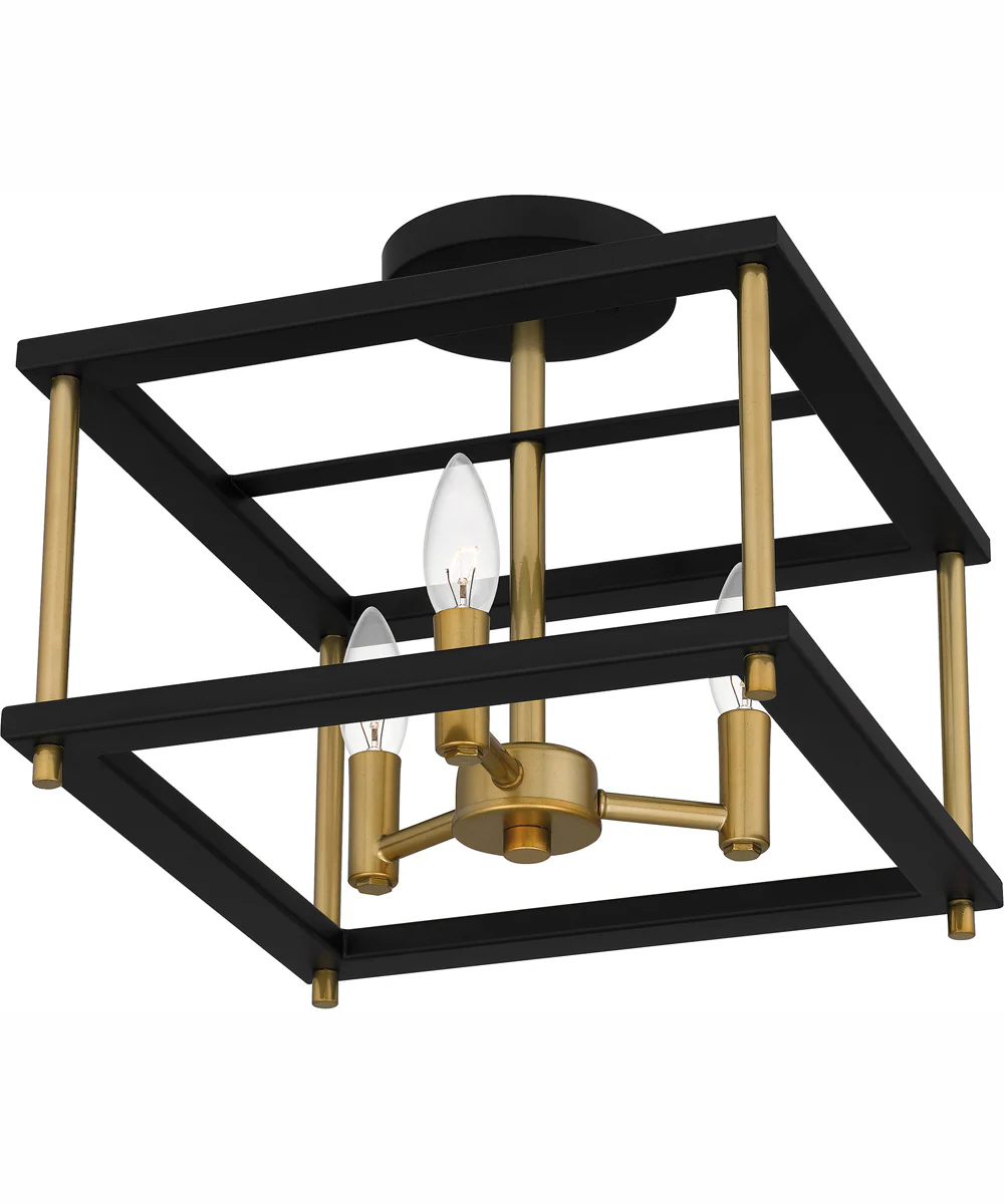 Kynwyd Medium 3-light Semi Flush Mount Matte Black - Image 5