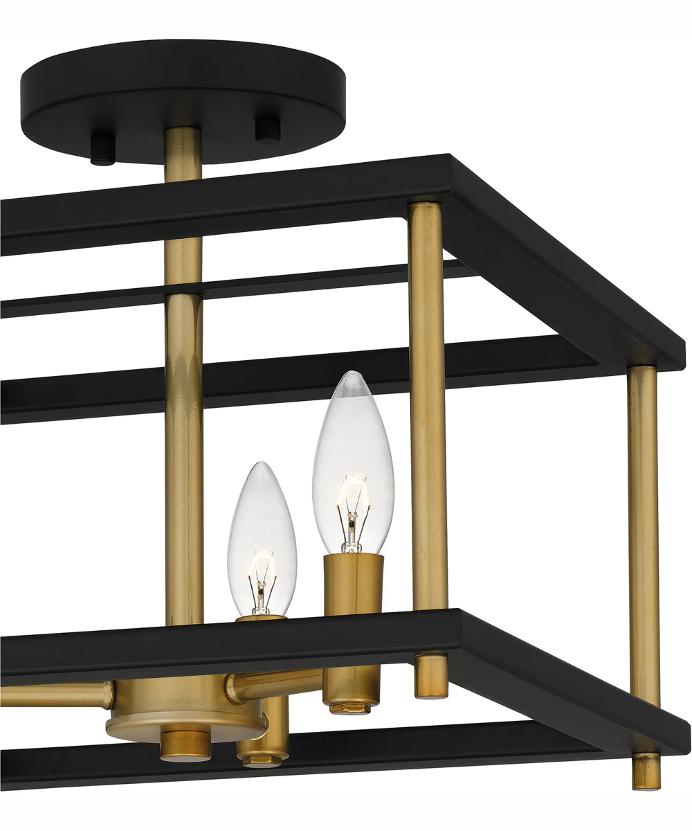 Kynwyd Medium 3-light Semi Flush Mount Matte Black - Image 6
