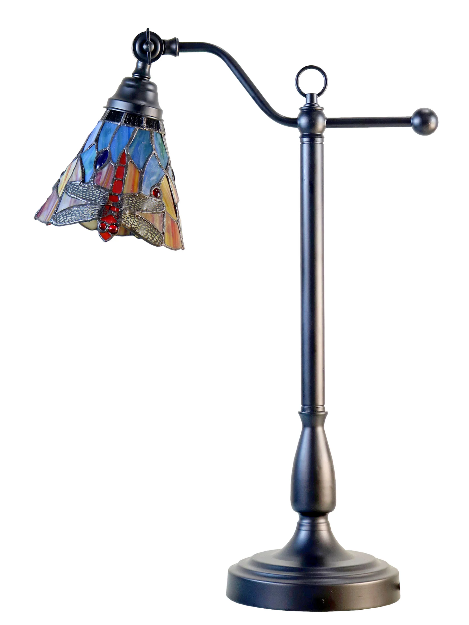 La Anza 24 Inch  Tall Handmade Tiffany Desk Lamp - Image 5