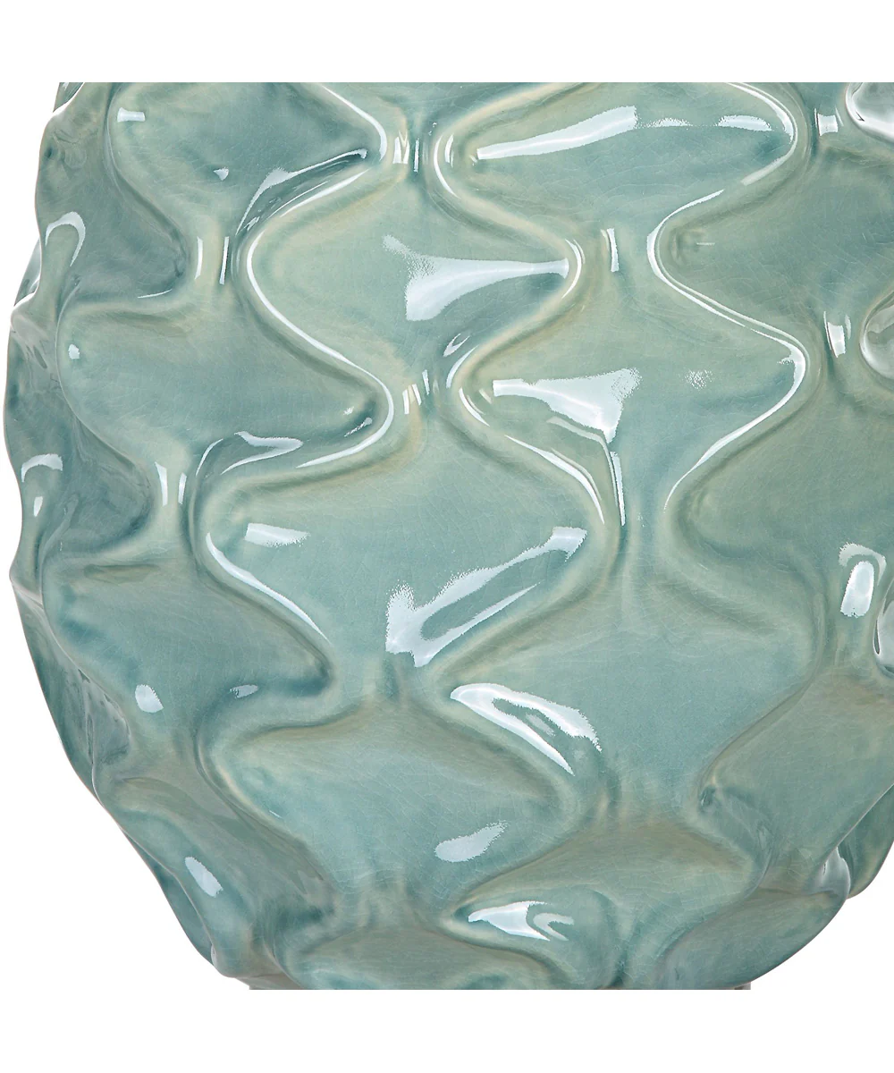 Laced Up Sea Foam Glass Table Lamp - Image 4