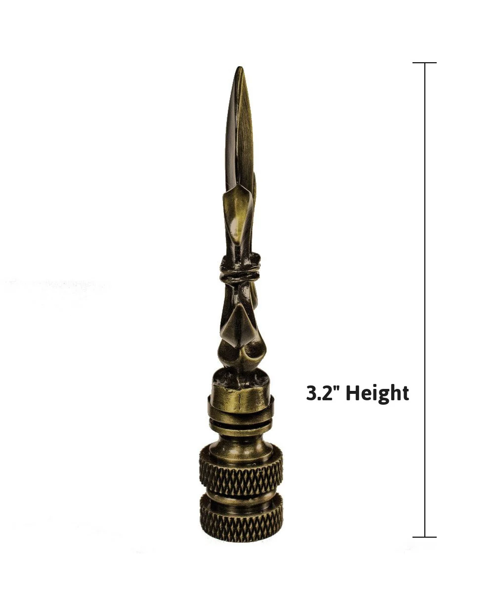 Fleur De Lis Antique Brass Lamp Finial 3"h - Image 2