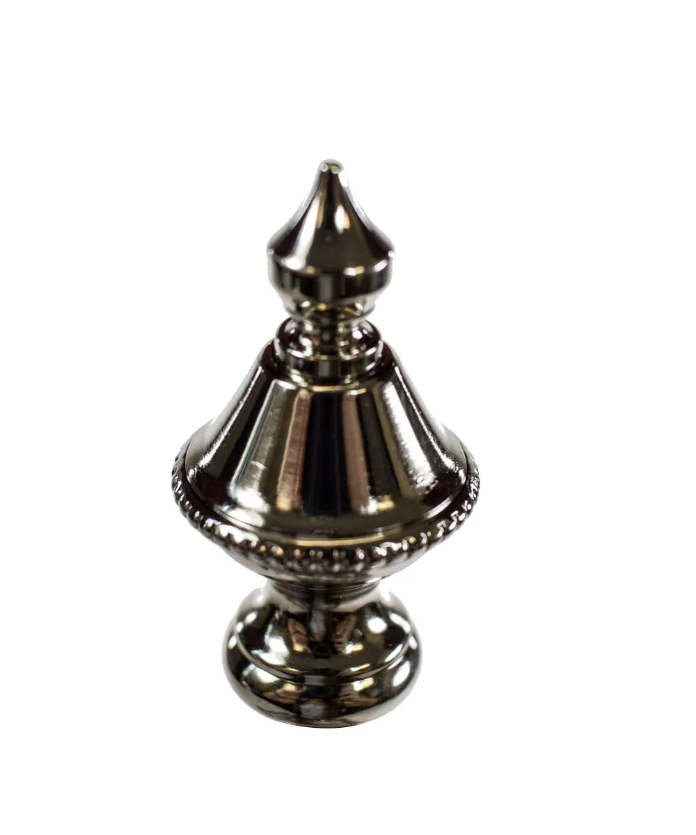 Polished Nickel Beaded Knob Finial 1.5"h - Image 3