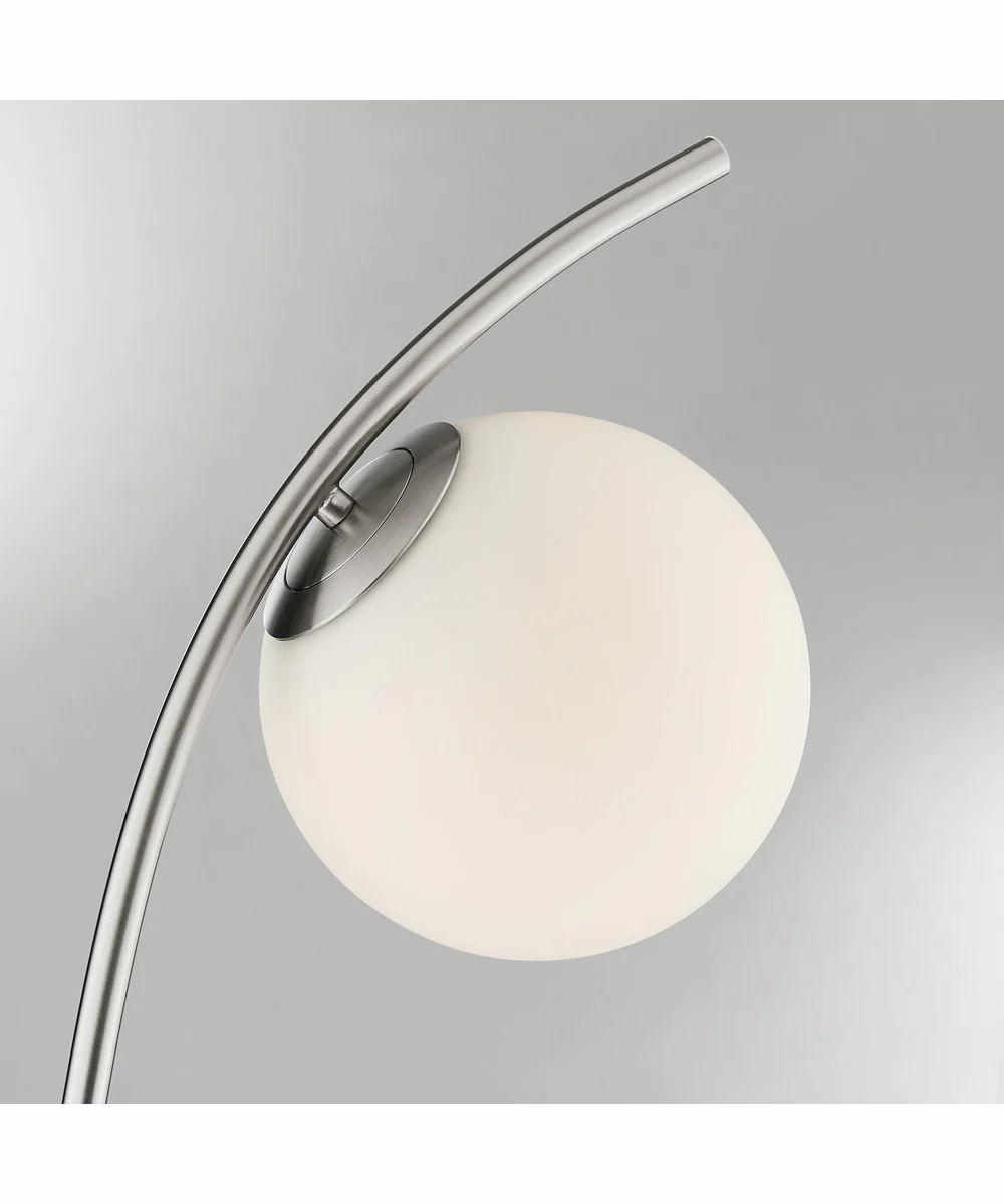 Lancy 1-Light Floor Lamp Brushed Nickel/Frost Glass Shade - Image 2